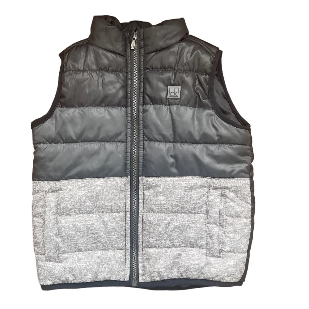 Calvin Klein Jeans Boys Size 24 months Black Gray Puffer Vest